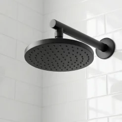 GoodHome Pommeau de douche 1 jet rond, noir, Cavally
