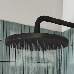GoodHome Pommeau de douche 1 jet rond, noir, Cavally