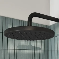 GoodHome Pommeau de douche 1 jet rond, noir, Cavally