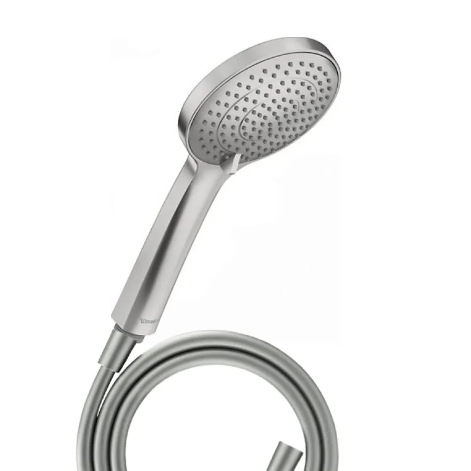 Duravit Pommeau de douche 3 jets Universal avec curseur inox brossé + flexible de douche