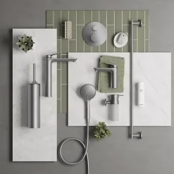 Duravit Pommeau de douche 3 jets Universal avec curseur inox brossé + flexible de douche