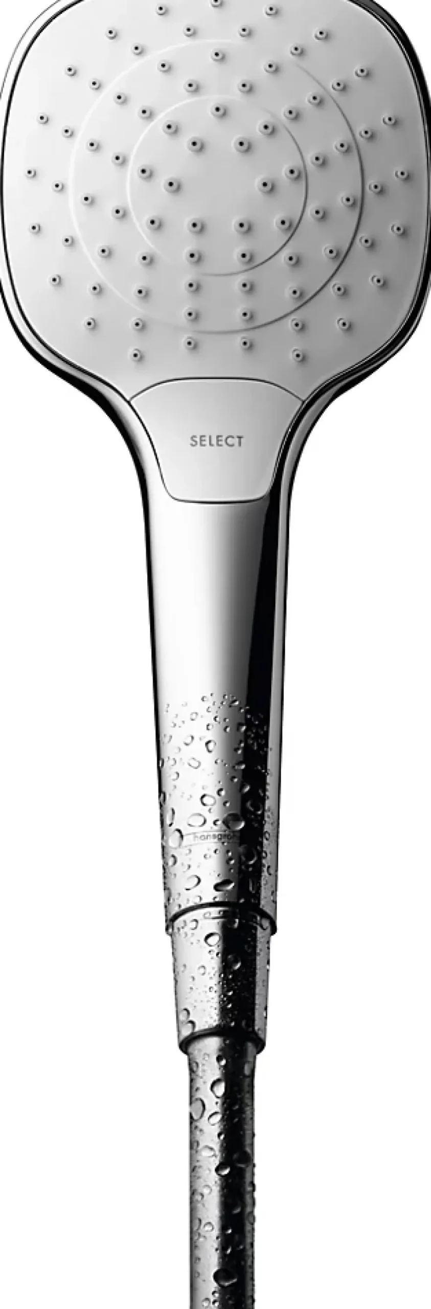 Hansgrohe Pommeau de douche 3 jets vario EcoSmart coloris blanc et chromé, MySelect E* Pommeau De Douche, Flexible Et Barre De Douche