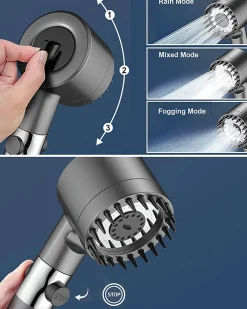 Deko Pommeau de douche à main - Avec filtre - Haute pression - Économie d'eau - Buse en silicone
