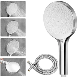 Auralum Max Pommeau de douche avec 4 en 1 avec Fonction Spray Pomme de douche + 1.5m flexible Kit de douche* Pommeau De Douche, Flexible Et Barre De Douche