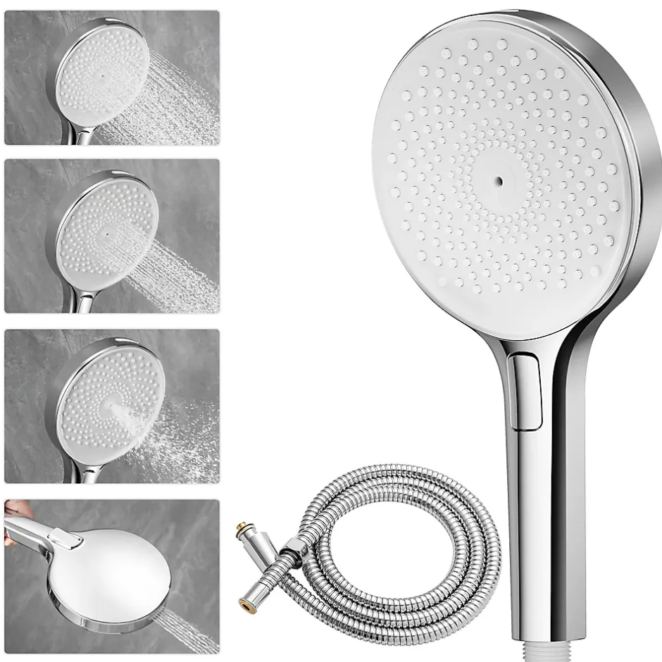 Auralum Max Pommeau de douche avec 4 en 1 avec Fonction Spray Pomme de douche + 1.5m flexible Kit de douche* Pommeau De Douche, Flexible Et Barre De Douche