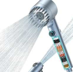 Vendos85 Pommeau de douche bleu haute pression 4 modes* Pommeau De Douche, Flexible Et Barre De Douche