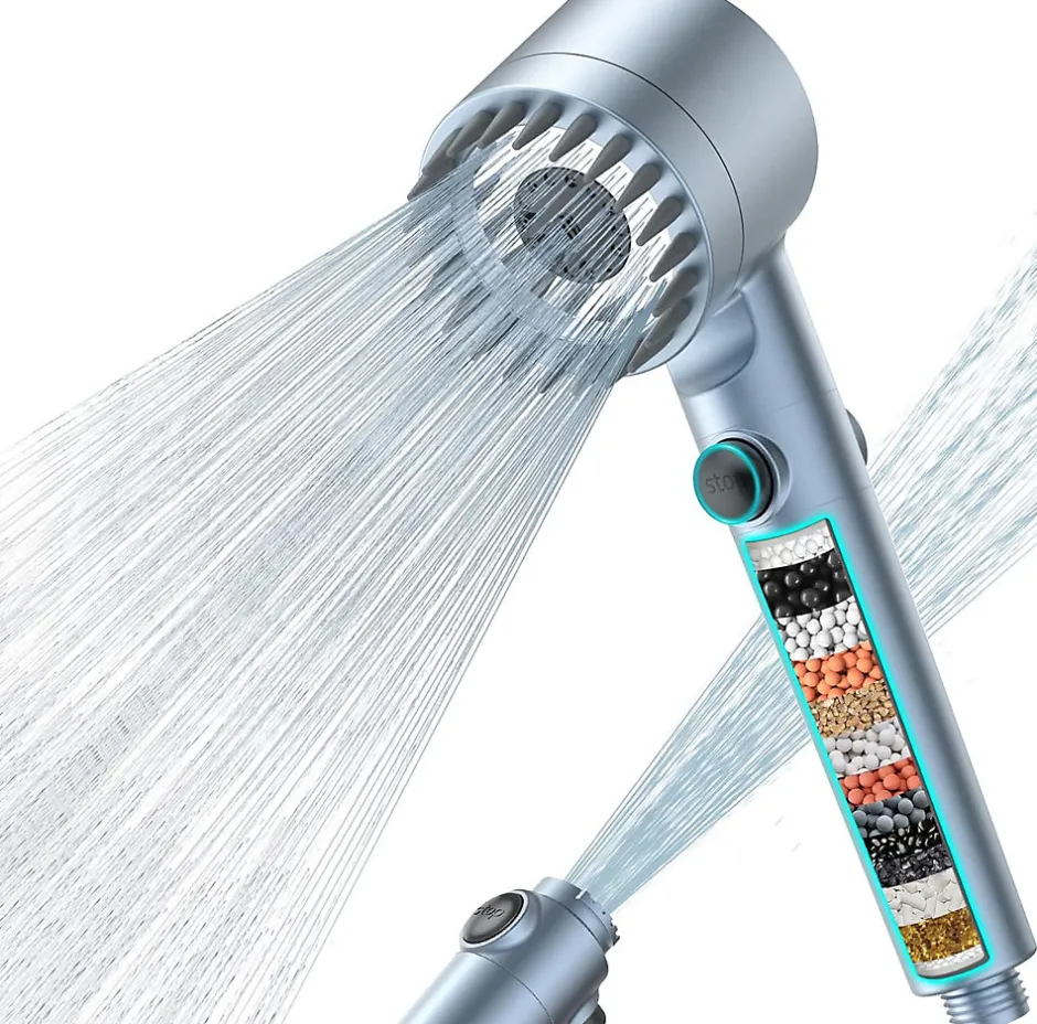 Vendos85 Pommeau de douche bleu haute pression 4 modes* Pommeau De Douche, Flexible Et Barre De Douche