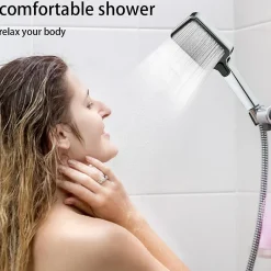 Deko Pommeau de douche carré haute pression avec 3 modes de pulvérisation, économie d'eau* Pommeau De Douche, Flexible Et Barre De Douche