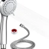 Deko Pommeau de douche économie d'eau à 3 types de jet haute pression avec tuyau de 1,5 m et ruban téflon* Pommeau De Douche, Flexible Et Barre De Douche