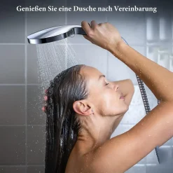 Deko Pommeau de douche économiseur d'eau,, arrêt d'eau et filtre, chrome (argent - noir)* Pommeau De Douche, Flexible Et Barre De Douche
