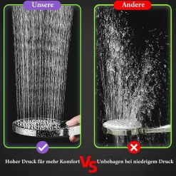 Deko Pommeau de douche économiseur d'eau,, arrêt d'eau et filtre, chrome (argent - noir)* Pommeau De Douche, Flexible Et Barre De Douche