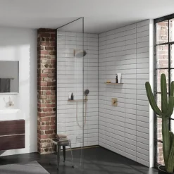 Hansgrohe Pommeau de douche Pulsify Select EcoSmart 105 3 jets relaxation + Flexible 160 cm Isiflex Bronze brossé* Pommeau De Douche, Flexible Et Barre De Douche