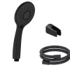 Jacob Delafon Pommeau de douche Juliette noir mat + flexible et support de douche noir mat