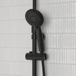 Jacob Delafon Pommeau de douche Juliette noir mat + flexible et support de douche noir mat
