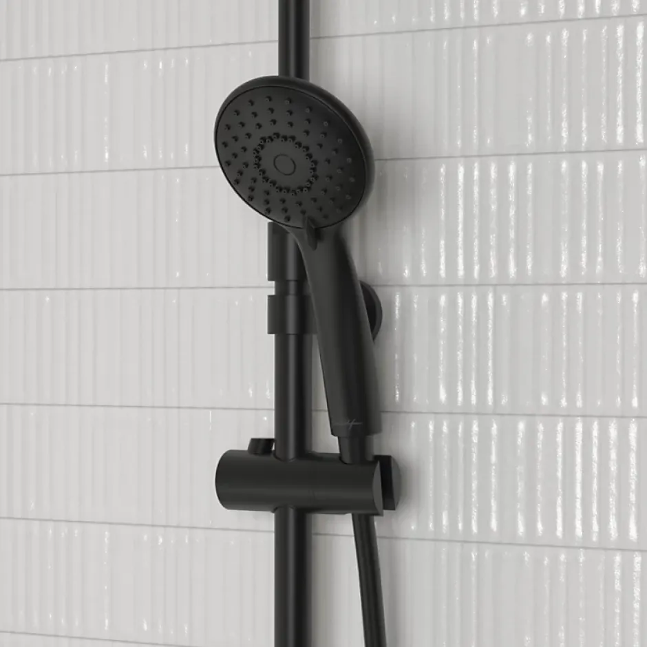 Jacob Delafon Pommeau de douche Juliette noir mat + flexible et support de douche noir mat
