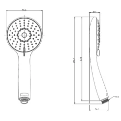 Jacob Delafon Pommeau de douche Juliette noir mat + flexible et support de douche noir mat