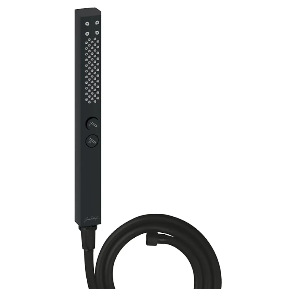 Jacob Delafon Pommeau de douche Shift+ carré 2 jets noir mat + flexible