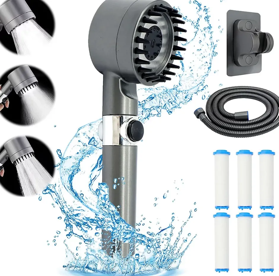 Vendos85 Pommeau de douche mural rond anti-calcaire 3 modes* Pommeau De Douche, Flexible Et Barre De Douche