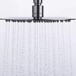Kibath Pommeau de douche rond de 20 cm avec finition chromée brillante en laiton* Colonne De Douche Mécanique