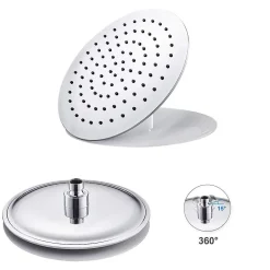Kibath Pommeau de douche rond de 30 cm avec une finition chromée brillante en laiton
