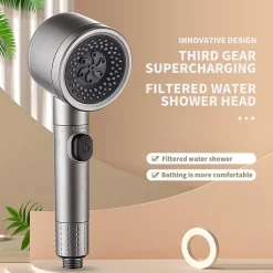 Deko Pommeau de douche universel avec filtre, 3 modes de pulvérisation et bouton pause* Pommeau De Douche, Flexible Et Barre De Douche