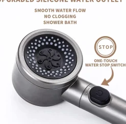 Deko Pommeau de douche universel avec filtre, 3 modes de pulvérisation et bouton pause* Pommeau De Douche, Flexible Et Barre De Douche