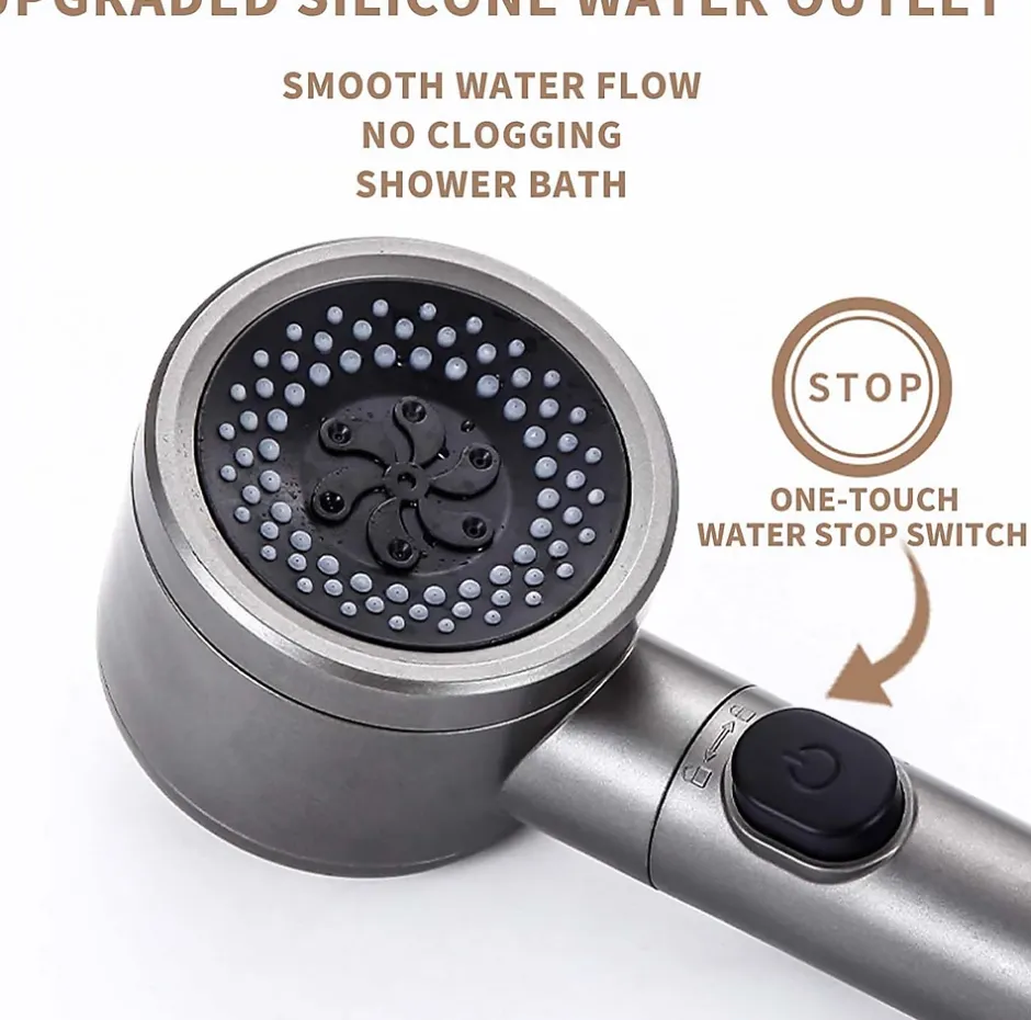 Deko Pommeau de douche universel avec filtre, 3 modes de pulvérisation et bouton pause* Pommeau De Douche, Flexible Et Barre De Douche