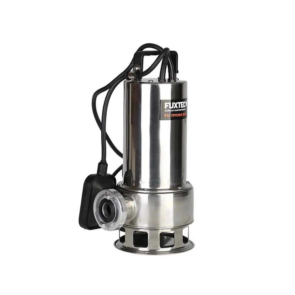 Fuxtec Pompe de relevage eaux usées - FX-TP11100 - INOX 1100W débit 15000 litres par heure* Wc Chimique Et Broyeur