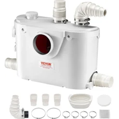 Vevor Pompe macératrice 500W, sanitaire 4 entrées eau, 110 L min, ht. refoulement 8 m.