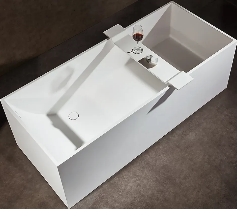Bernstein Pont de baignoire en fonte minérale PB4208 - 85x16cm - Blanc mat