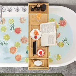 Calicosy Pont de Baignoire Extensible en Bambou - L75/109 cm* Etagère Salle De Bains