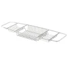 MSV Pont de baignoire coloris gris en acier inoxydable l.68,5 x H.5,5 cm