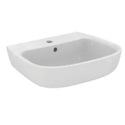 Porcher Kheops Lavabo monotrou en porcelaine vitrifiée, avec trop-plein, 600 x 190 x 460 mm, blanc (P098401)* Lavabo
