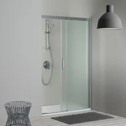 Kiamami Valentina Porte de douche 120 cm pour niche porte fixe droite en verre mat - dream* Porte De Douche
