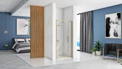 Rea Porte de douche à entrouvrir Rapid Swing Brushed Gold 90* Porte De Douche