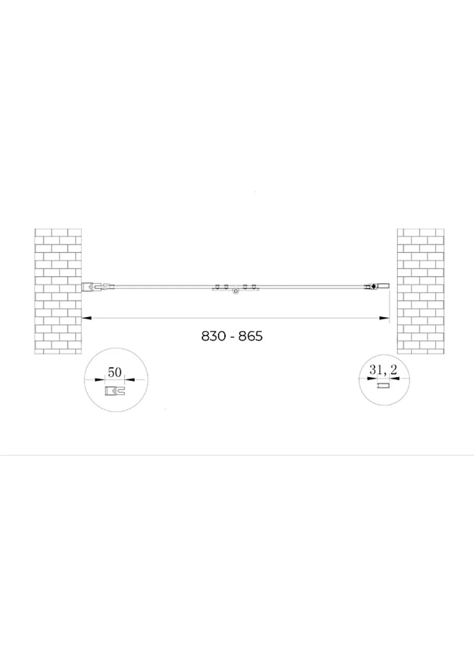 Laneri Porte de douche 6 mm pliante pour installation en niche - 83-86,5