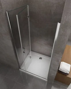 Laneri Porte de douche 6 mm pliante pour installation en niche - 63-66,5