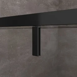 Laneri Porte de douche à ouverture battante roto-translante avec pivots asymétriques, cadre noir mat réversible Cm 116-119 H 200