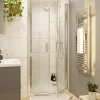 GoodHome Porte de douche battante l.80 x H.195 cm, verre transparent, profilés alu chrome, Ledava* Porte De Douche