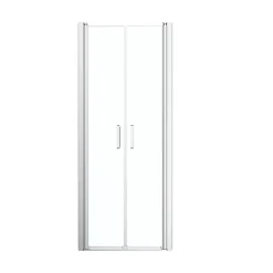 GoodHome Porte de douche battante l.80 x H.195 cm, verre transparent, profilés alu chrome, Ledava* Porte De Douche