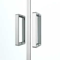 GoodHome Porte de douche battante l.80 x H.195 cm, verre transparent, profilés alu chrome, Ledava* Porte De Douche