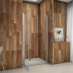 AICA Sanitaire Porte de douche battante 100cm en verre anticalcaire Porte de douche Hauteur 197cm* Porte De Douche