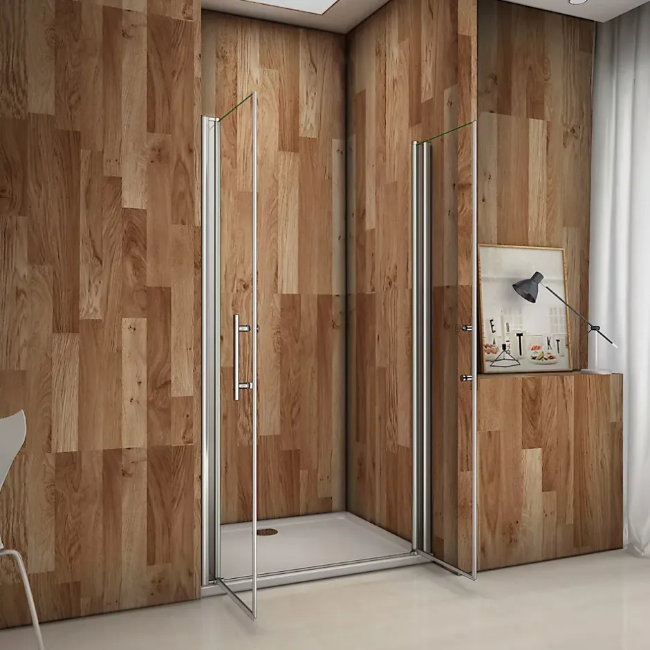 AICA Sanitaire Porte de douche battante 100cm en verre anticalcaire Porte de douche Hauteur 197cm* Porte De Douche
