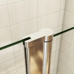 AICA Sanitaire Porte De Douche Battante 120x197cm Porte Battante Avec 1 élément Fixe En 6mm Verre Anticalcaire* Porte De Douche