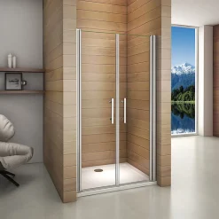 AICA Sanitaire Porte De Douche Battante 80x187cm Porte De Douche Installation En Niche Ouverte Vers L'intérieur Ou L'extérieur* Porte De Douche