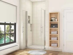 AICA Sanitaire Porte de douche battante 105cm en verre anticalcaire Porte de douche Hauteur 187cm* Porte De Douche