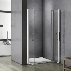 AICA Sanitaire Porte De Douche Battante 100x197cm Porte De Douche Installation En Niche Ouverte Vers L'intérieur Ou L'extérieur