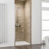 Schulte Porte de douche battante ouverture gauche l.90 x H.200 cm, verre transparent anticalcaire, profilé chromé, MasterClass II* Porte De Douche