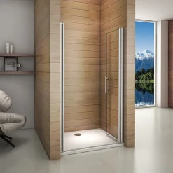 AICA Sanitaire Porte De Douche Battante 110x187cm Porte De Douche Installation En Niche Ouverte Vers L'intérieur Ou L'extérieur* Porte De Douche