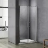 AICA Sanitaire Porte De Douche Battante 75x197cm Porte De Douche Installation En Niche Ouverte Vers L'intérieur Ou L'extérieur* Porte De Douche